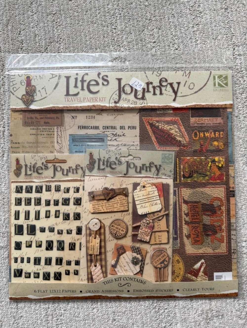 K&Company Life’s Journey Travel 12x12 Scrapbook Paper Kit NEW #670198